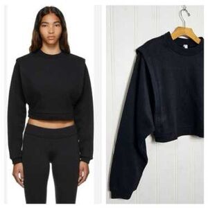Alo Yoga Cropped Fresh Coverup sweatshirt, Black, Size Small. Great Condition